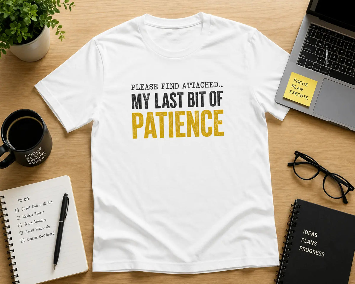Please Find Attached – Office Humour Graphic T-Shirt | White | Flat Lay | Teeswag