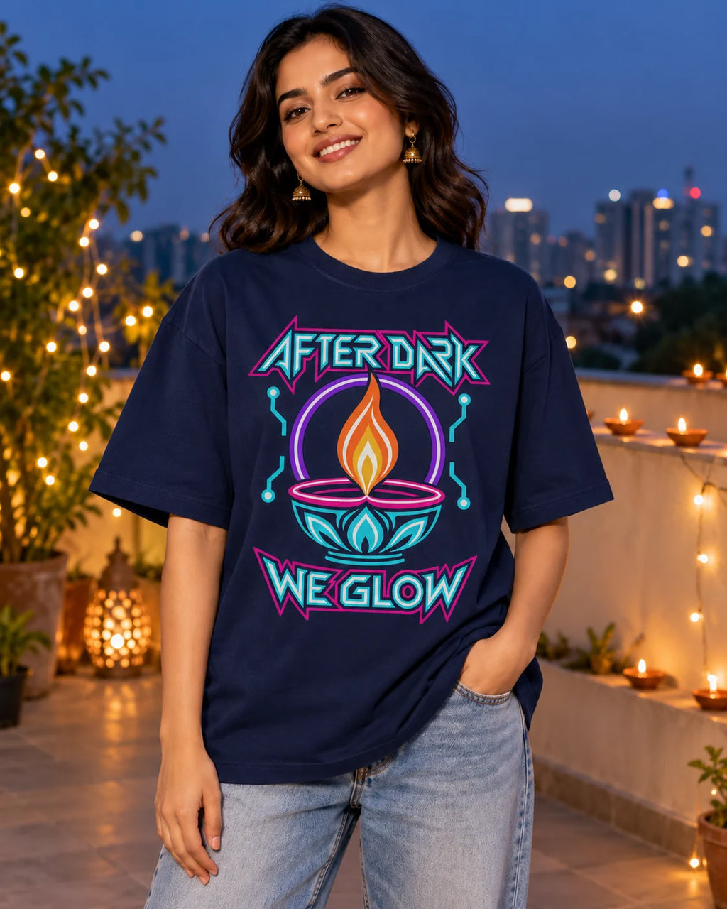 After Dark We Glow - Oversized Classic T-Shirt