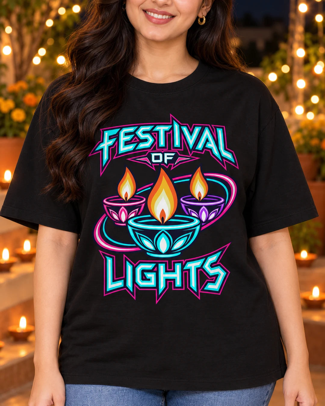 Festival of Lights - Unisex Oversized Classic T-Shirt