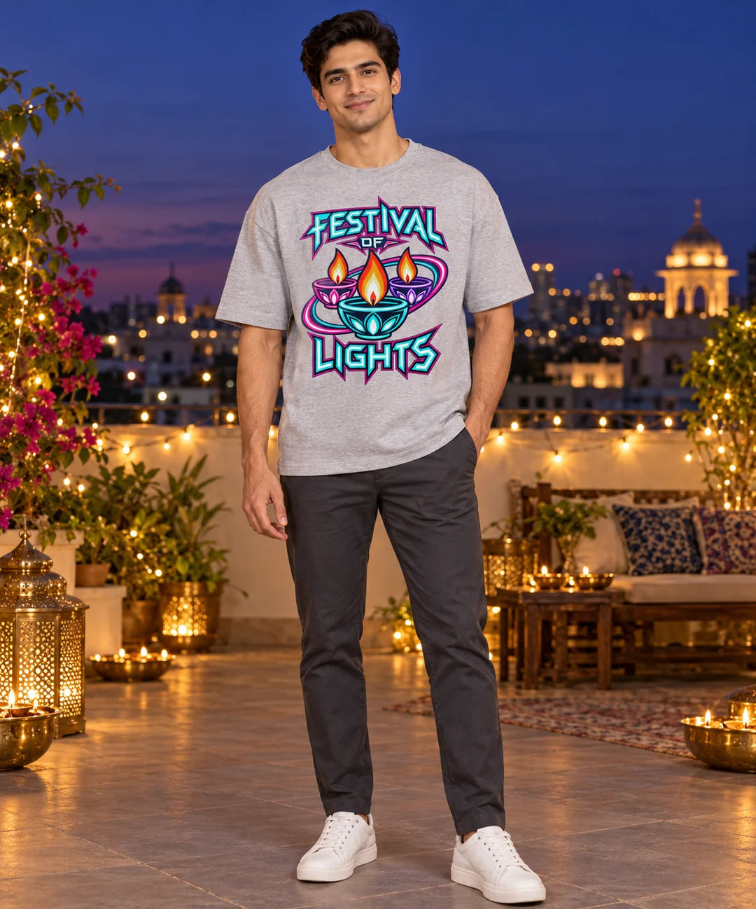 Festival of Lights - Unisex Oversized Classic T-Shirt