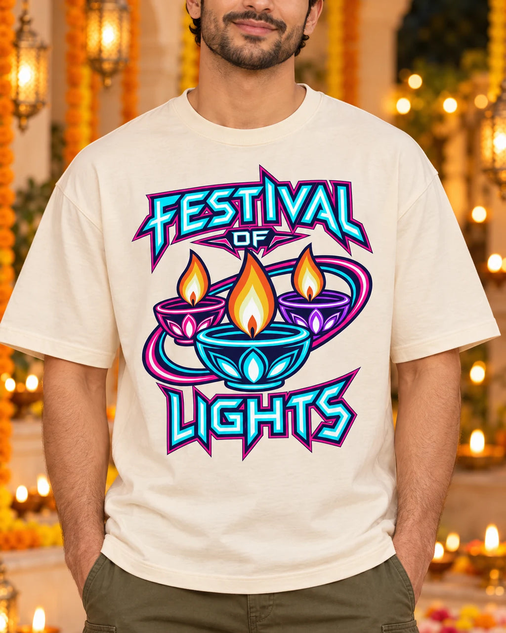 Festival of Lights - Unisex Oversized Classic T-Shirt