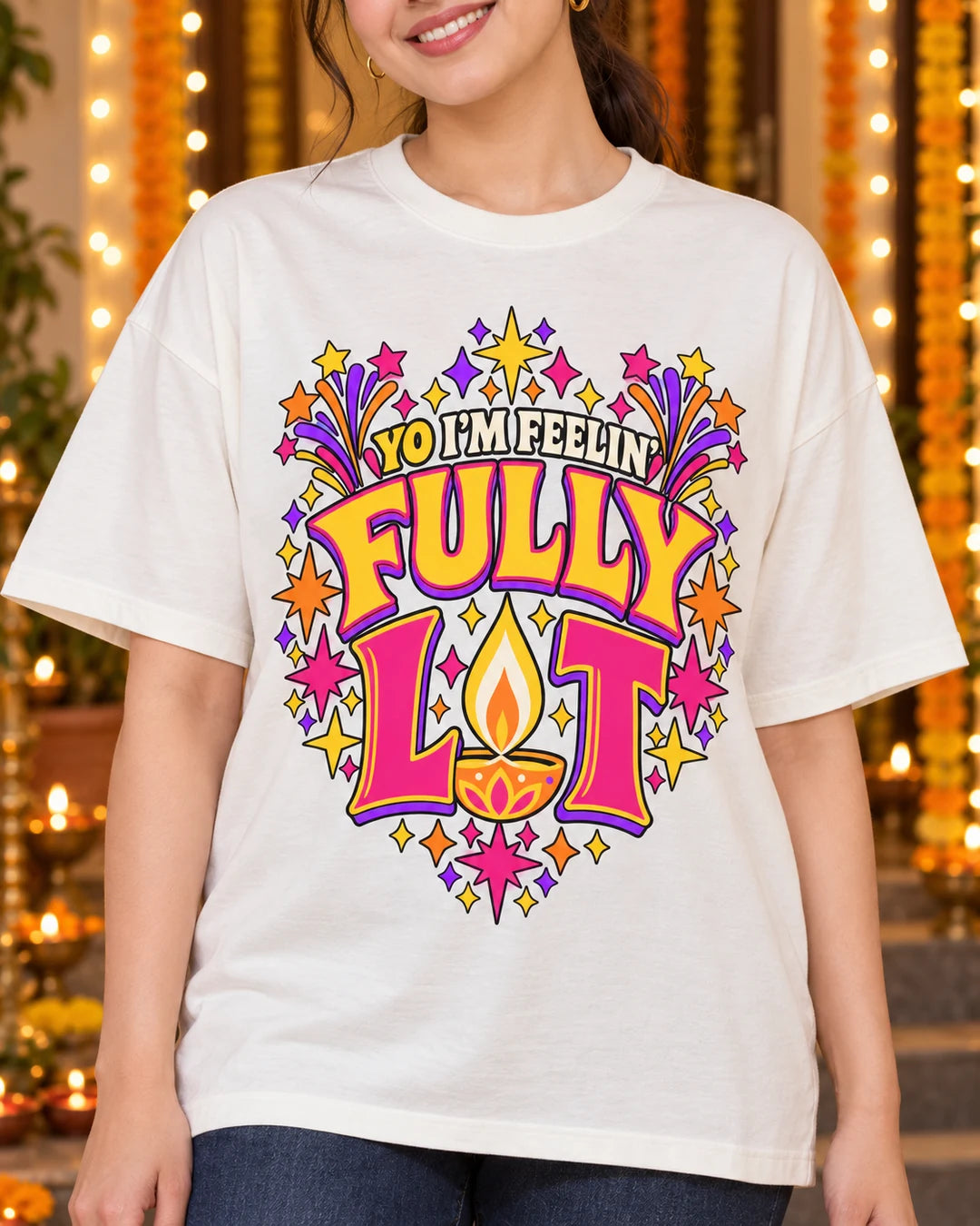 Feelin Fully Lit (Light) - Oversized Classic T-Shirt