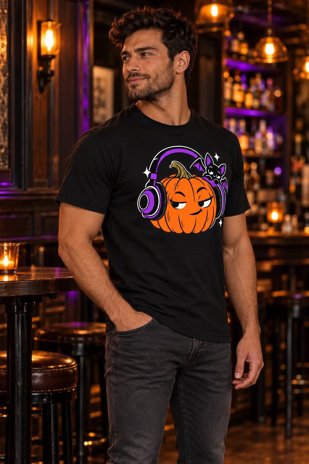 Headphone Pumpkin - Halloween Tee