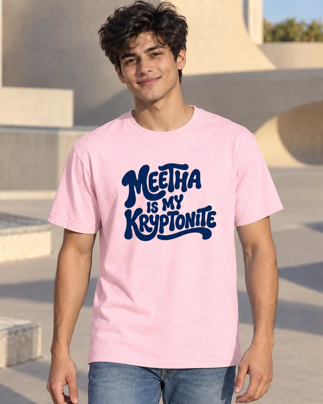 Meetha Is My Kryptonite – Desi Humour Graphic T-Shirt