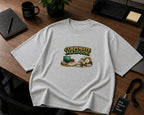 Corporate Mazdoor – Office Humour Oversized T-Shirt | Grey | Flat Lay | Teeswag